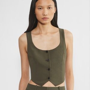 Aritzia Wilfred Artusi Women’s Vest Dark Olive Size 6 NWT